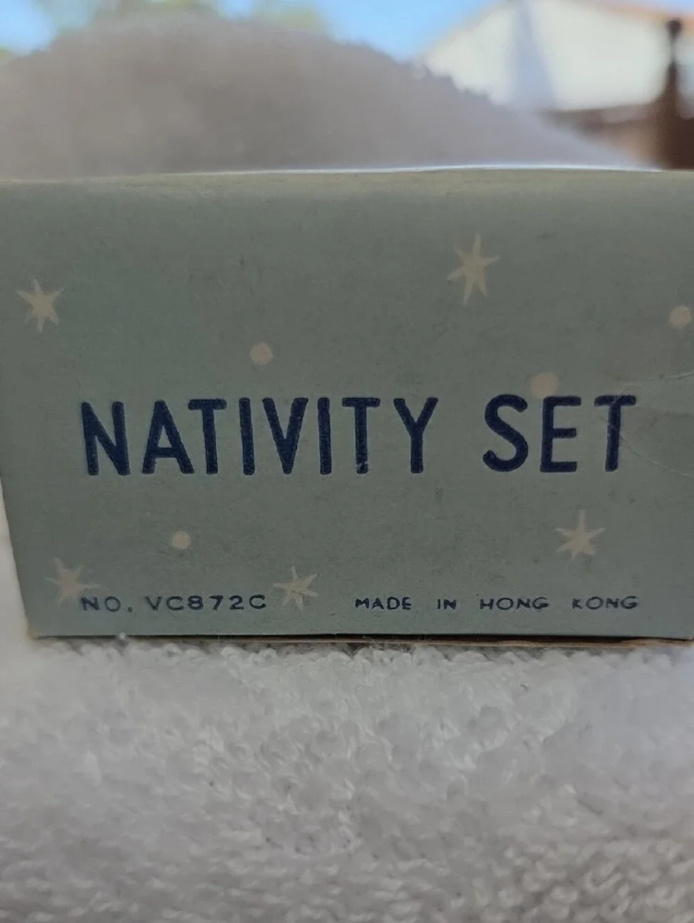 Two Shiny-Brite Light Blue Nativity Scene Ornament.    1 In Box & 1 Without Box